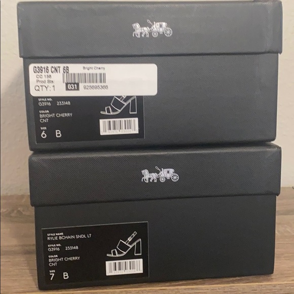 NIB Coach Rylie Sandal in Bright Cherry - Picture 10 of 11